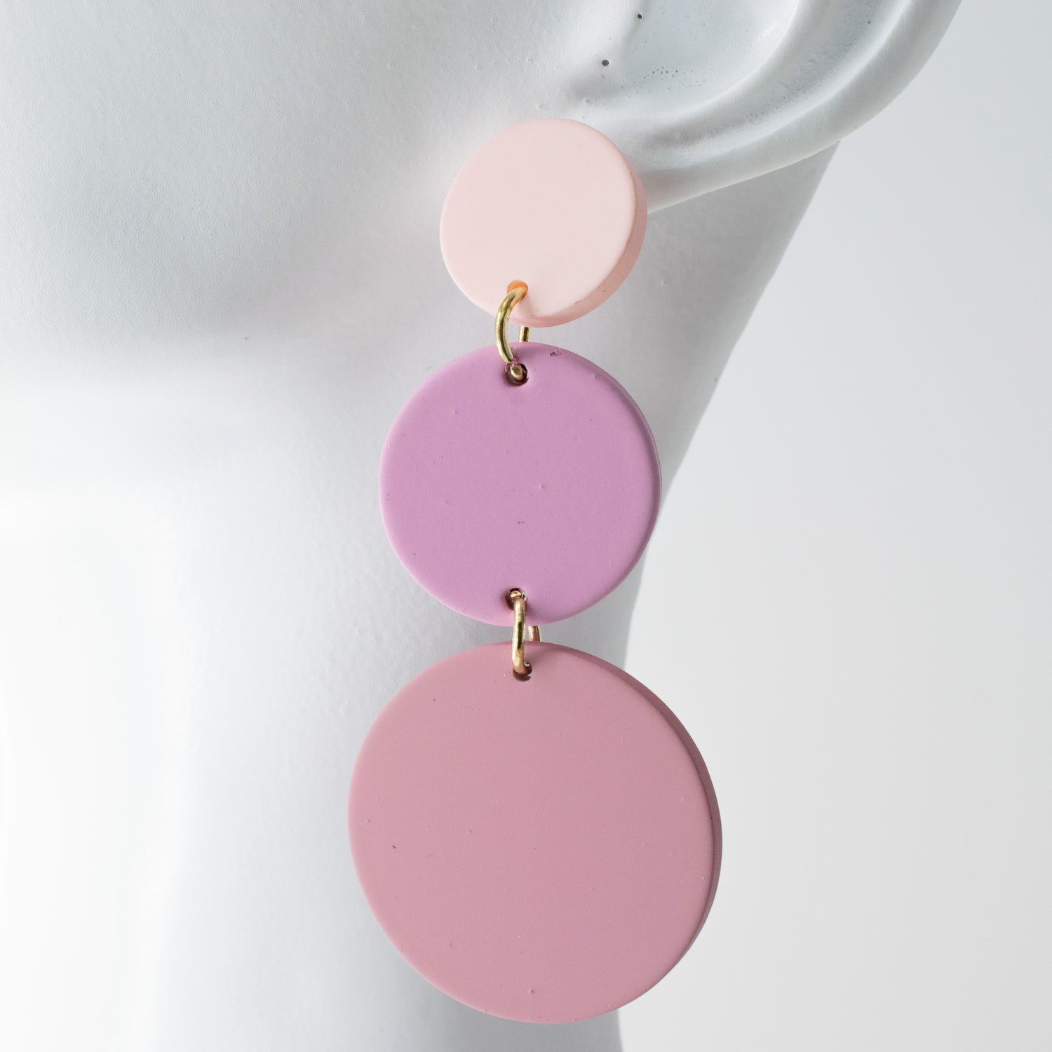 Pink Tiered Drop Earrings