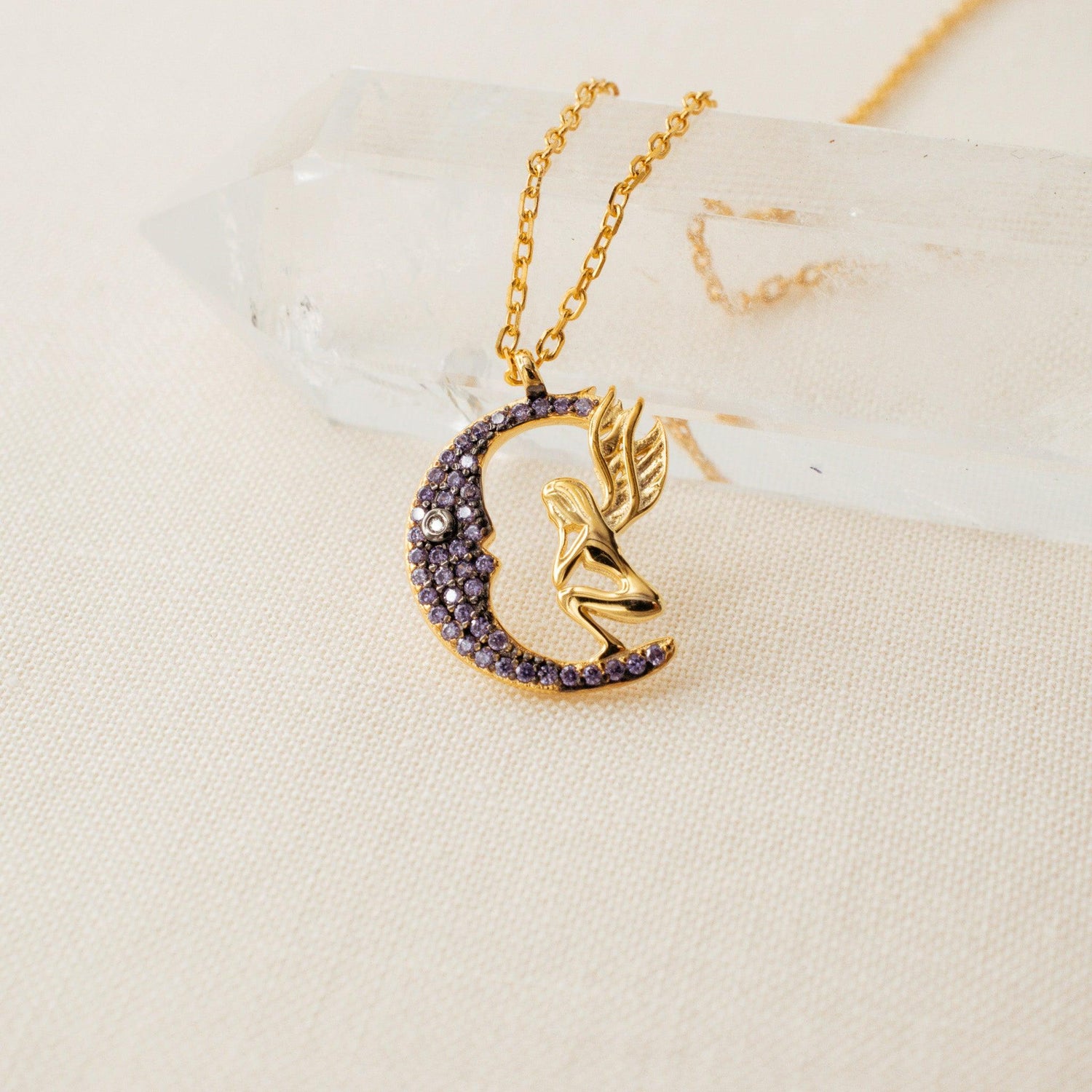 Fairy and Moon Necklace - avantejewel.com