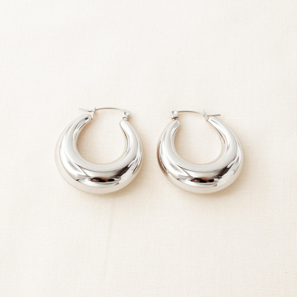 Large Chunky Oval Hoop Earrings - avantejewel.com