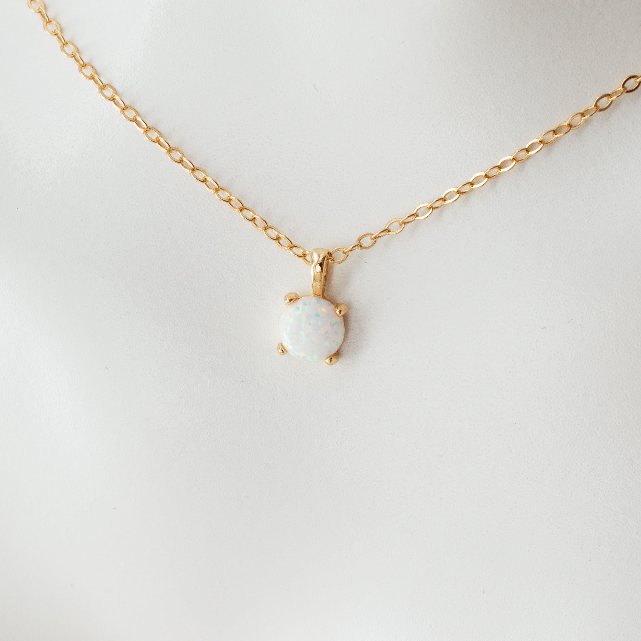 Minimalist Opal Four-Claw Necklace - avantejewel.com
