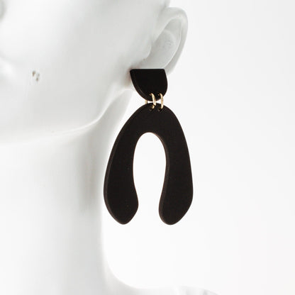 Polymer Clay Black Arches Earrings - avantejewel.com