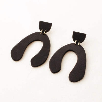 Polymer Clay Black Arches Earrings - avantejewel.com