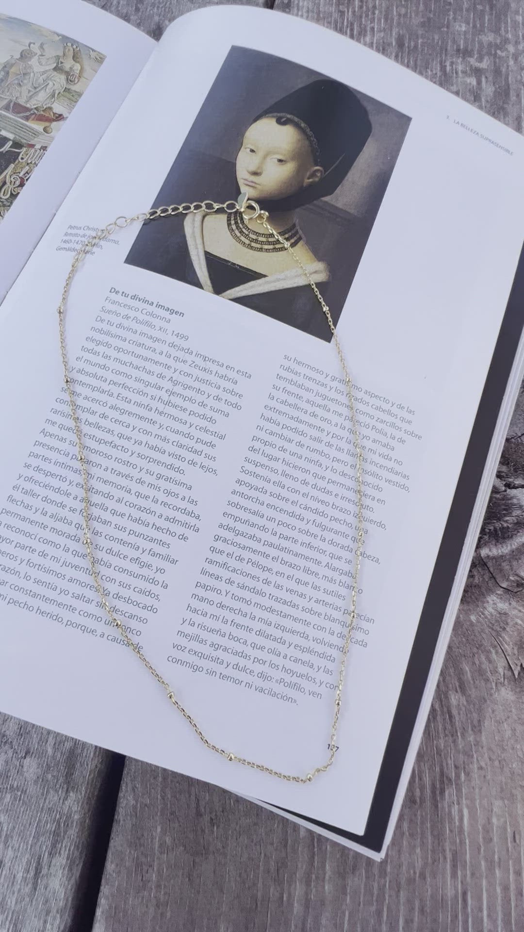 Beaded Choker Necklace on a book