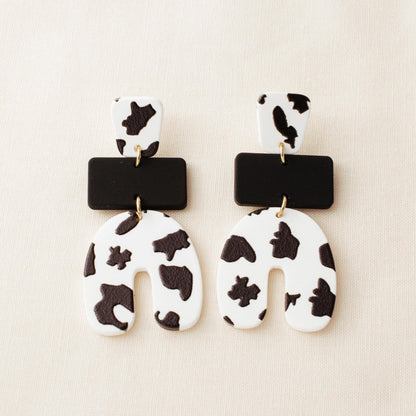 Cow Print Arch Dangle Earrings - avantejewel.com
