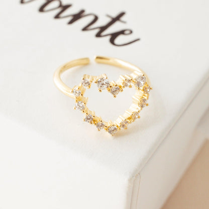 Cupid Sparkling Heart Ring - avantejewel.com