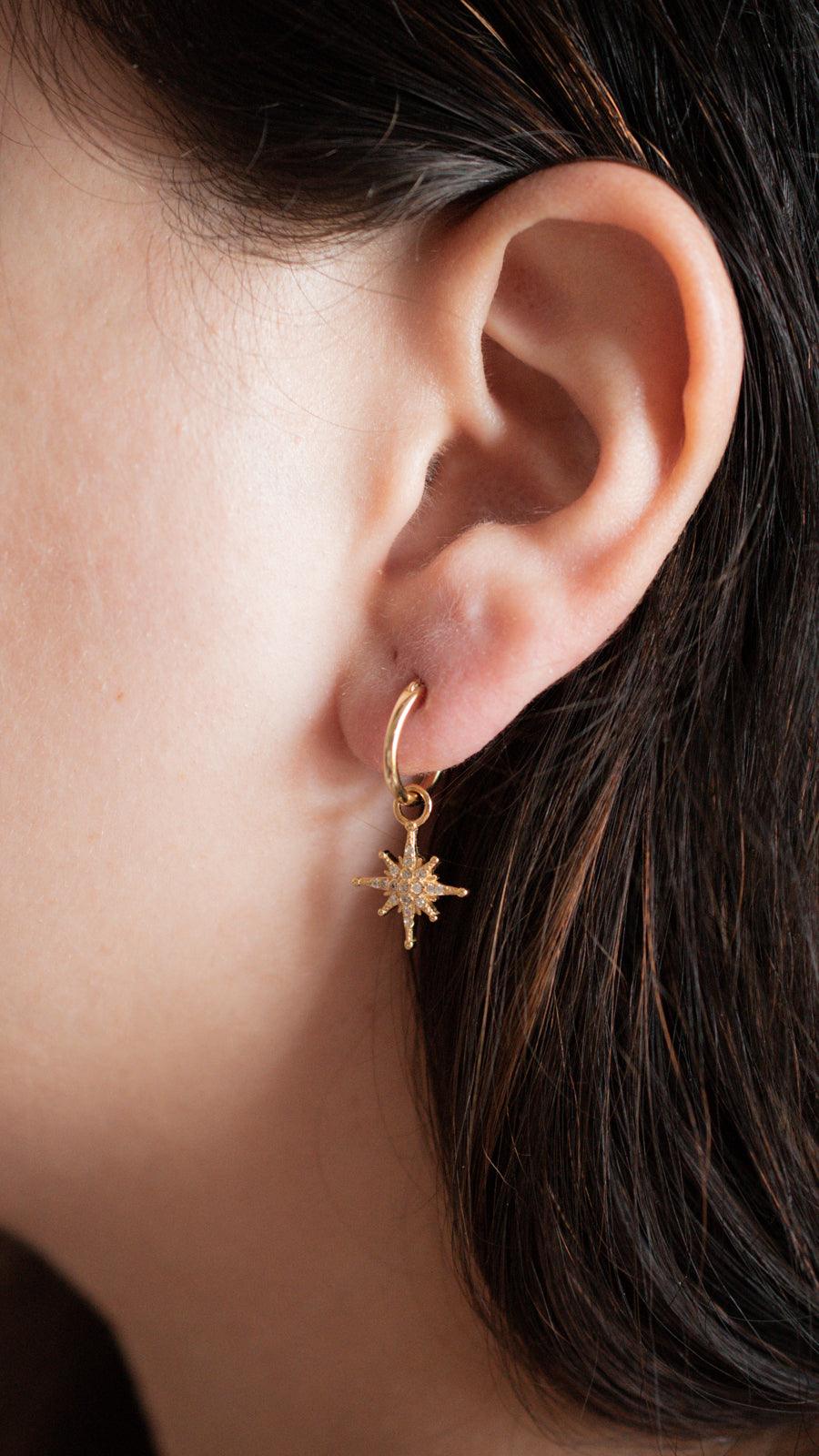 Dangle Star Hoop Earrings - avantejewel.com