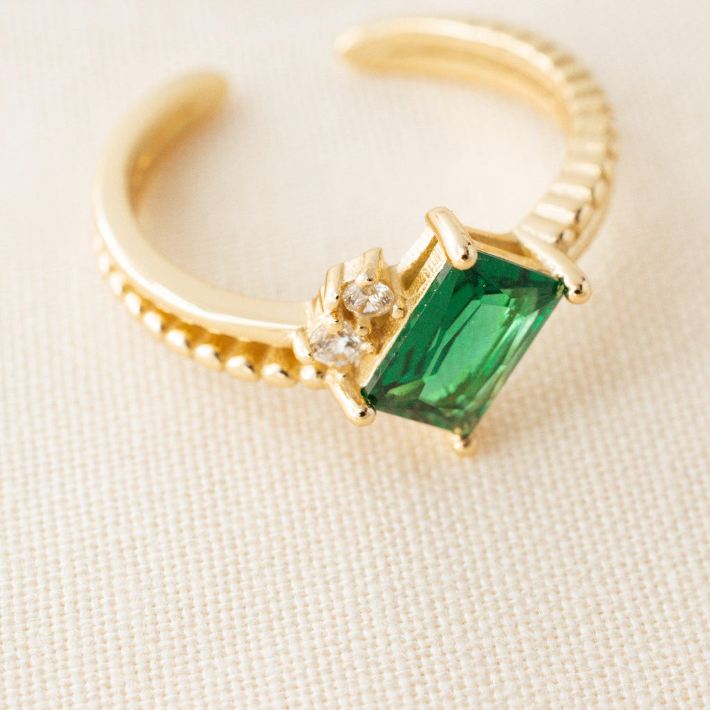 Jade Emerald Baguette Ring - avantejewel.com