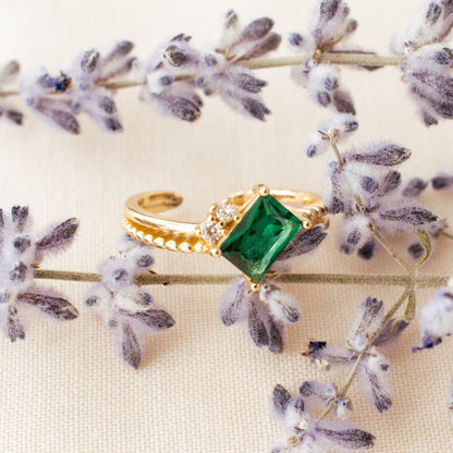 Jade Emerald Baguette Ring - avantejewel.com