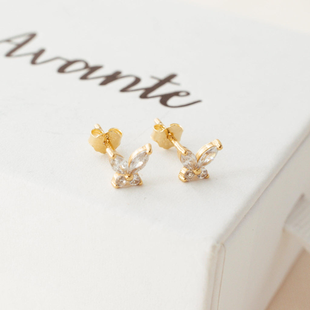 Mini Butterfly Stud Earrings - avantejewel.com