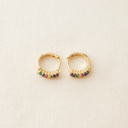 Multicolor Crystal Hoop Earrings by Avante Jewel