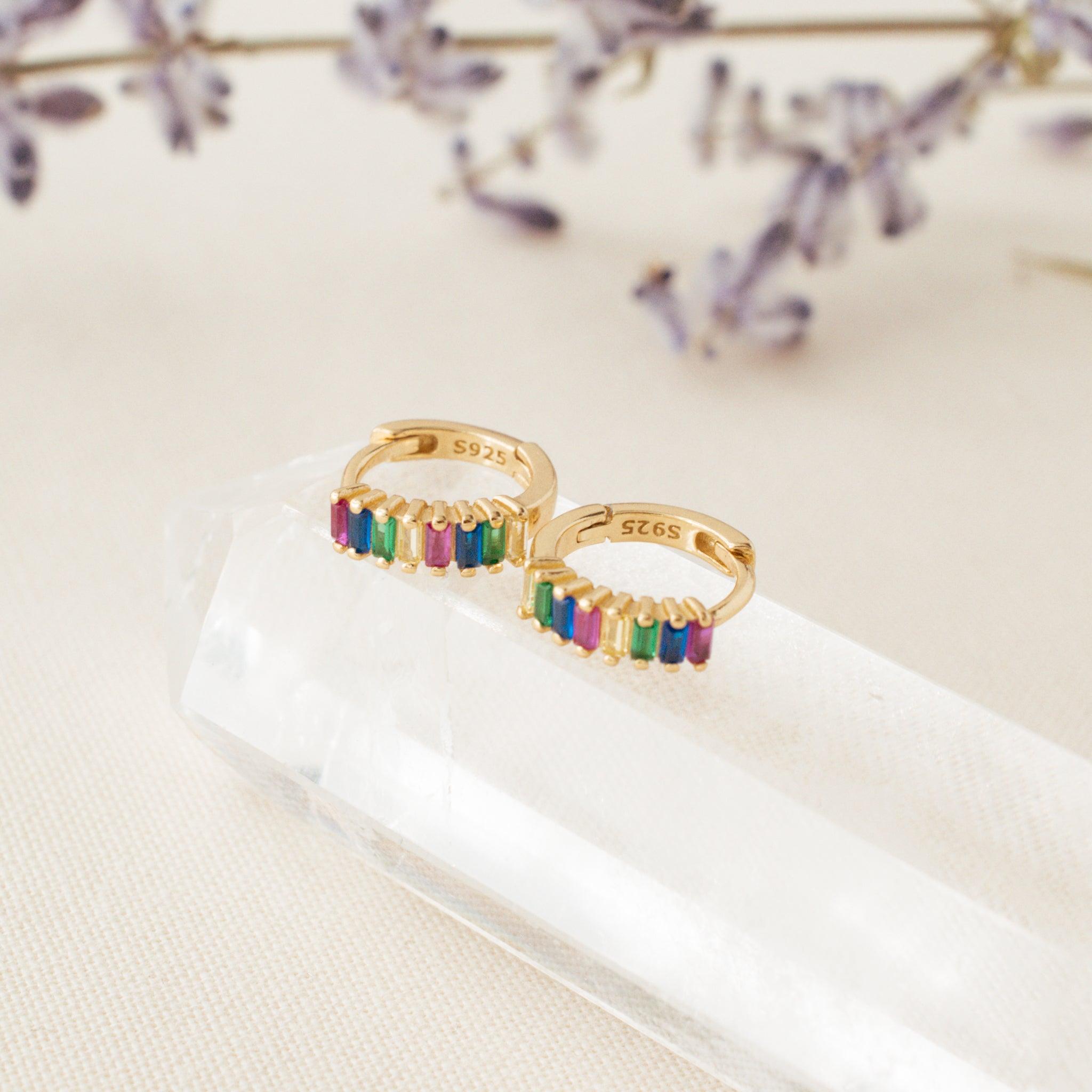 Anna Multicolor Crystal Hoop Earrings - avantejewel.com