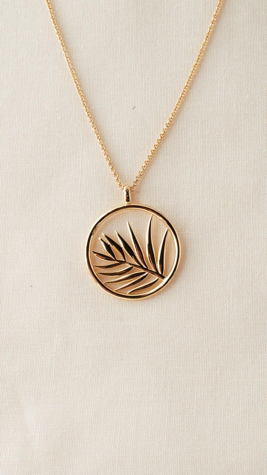 Palm Leaf Pendant Necklace - avantejewel.com