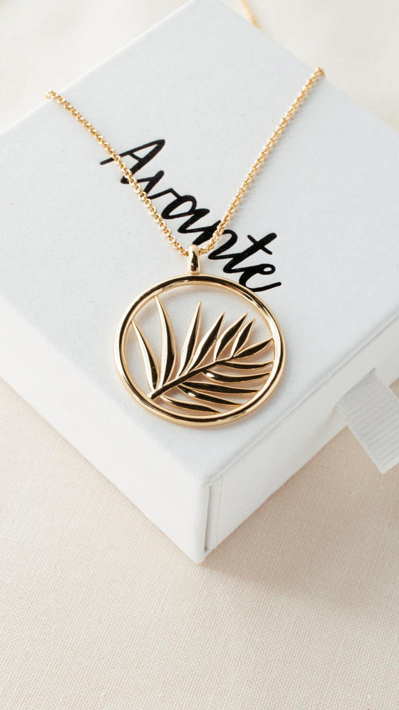 Palm Leaf Pendant Necklace - avantejewel.com