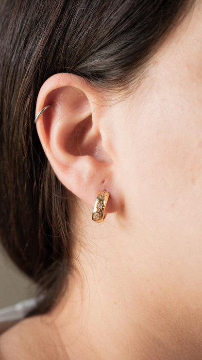 Patricia Gold Star Hoop Earrings - avantejewel.com