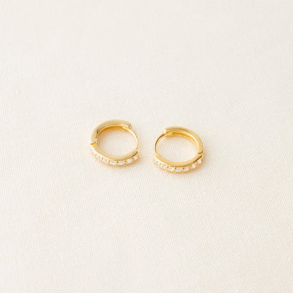 Pave Cubic Zirconia Huggie Earrings - avantejewel.com