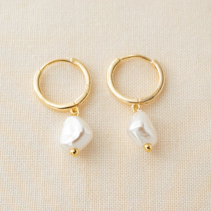 Tammy Pearl Huggie Earrings - avantejewel.com