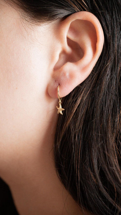 Marina Starfish Hoop Earrings - avantejewel.com
