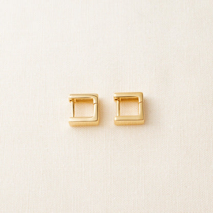 Thick Square Huggie Hoop Earrings - avantejewel.com