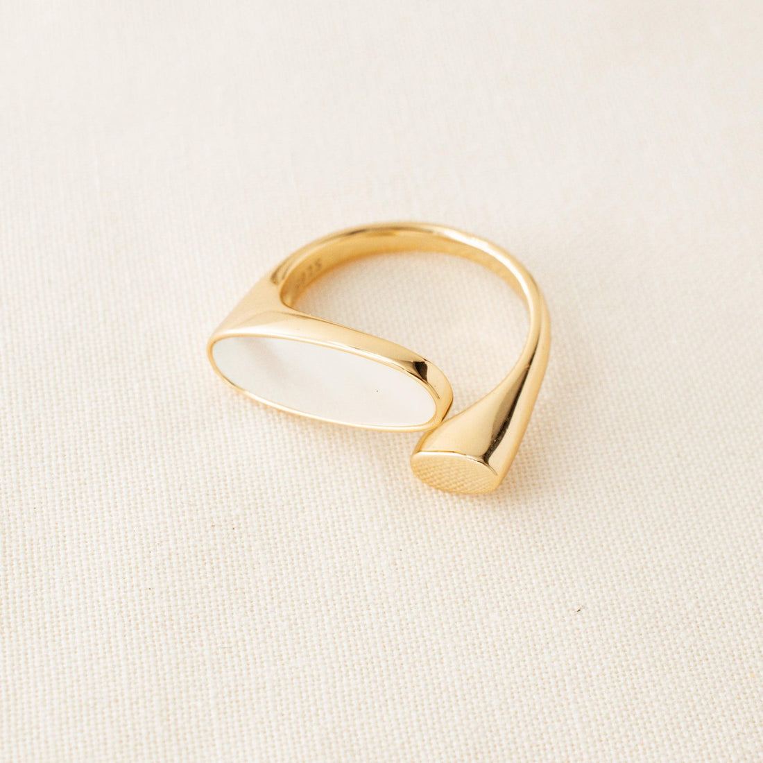 Barbara White Shell Adjustable Ring by Avante Jewel