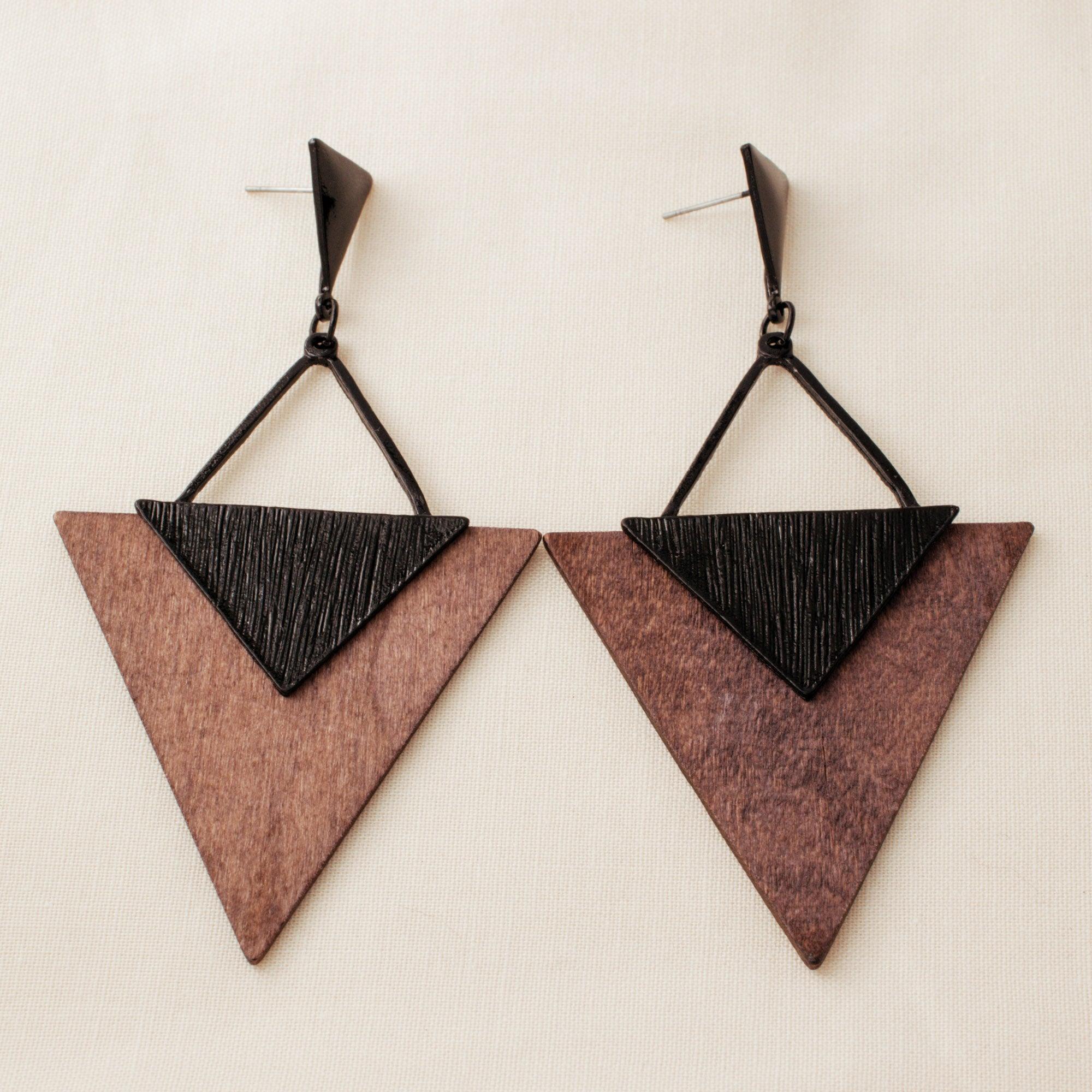 Wooden Bohemia Geometric Earrings - avantejewel.com